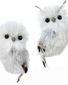 Kurt Adler 5.1in Silver Hanging Owl Christmas Ornament,Acrylic, 2 Assorted