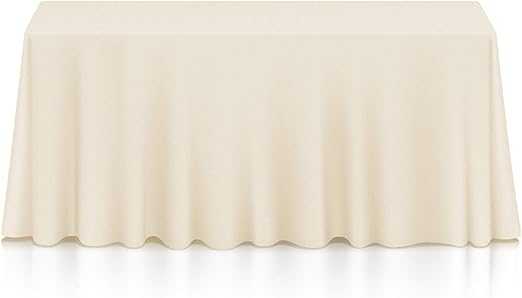 Lann's Linens - 20 Premium 90" x 156" Tablecloths for Wedding/Banquet/Restaurant - Rectangular Polyester Fabric Table Cloths - Ivory