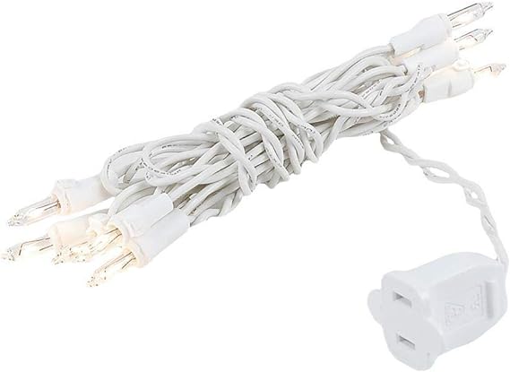 Novelty Lights 10 Light Clear Christmas Craft Mini Light Set, White Wire, 4' Long