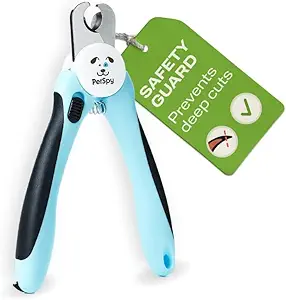 PetSpy Dog Nail Clippers and Trimmer with Quick Sensor - Razor Sharp Blades Safety Guard to Avoid Overcutting Free Nail File