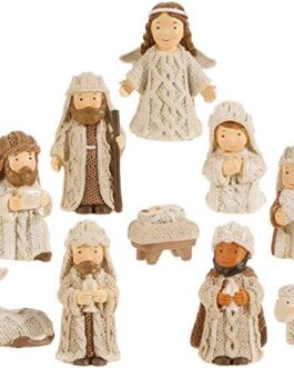Christmas Nativity Set with Wise Men, Holy Family Manger, 10 Pieces, 2.5 Inch Tall