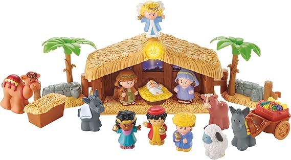Fisher-Price Little People Deluxe Christmas Story, Nativity Playset With Light, Music and Figures for Toddlers Ages 1 and Up