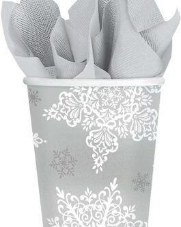 Amscan Shining Season Christmas Paper Cups For Party, 9 Oz, 50 Ct.