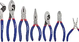 workpro 7-piece pliers set 8-inch groove joint pliers 6-inch long nose 6-inch slip joint 4-1/2 inch long nose 6-inch diagonal 7-inch linesman 8-inch slip joint for diy & home use