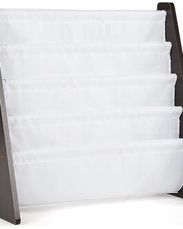 Humble Crew, Espresso/White Kids Book Rack Storage Bookshelf, 4 Tiers