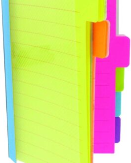 Redi-Tag Index Sticky Notes, 6-Tab Sets, Note Ruled, 4″ x 6″, Assorted Colors, 60 Sheets/Set, 2 Sets/Pack