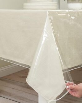 Benson Mills Heavy Duty Clear Plastic Tablecloth Protector, 100% Waterproof Table Cloth, Oil Spill Proof, Table Cover for Dining Tables, Parties and Holidays (54″ x 54″ Square)