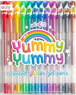 Ooly, Yummy Yummy Scented Glitter Gel Pens, Set of 12, Multicolor Pens for Arts and Crafts, Cute School Supplies for All Ages, Works on Black and White Paper, Great for Journal and Stationary
