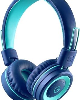 Kids Headphones – noot products K11 Foldable Stereo Tangle-Free 3.5mm Jack Wired Cord On-Ear Headset for Children/Teens/Boys/Girls/Smartphones/School/Kindle/Airplane Travel/Plane/Tablet (Navy/Teal)