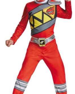 Red Power Rangers Costume for Kids, Official Licensed Red Ranger Dino Charge Classic Power Ranger Suit with Mask