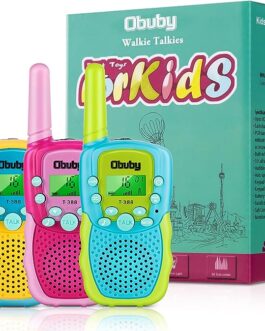 Obuby Toys for 3-12 Year Old Boys Walkie Talkies for Kids 22 Channels 2 Way Radio Gifts Toys with Backlit LCD Flashlight 3 KMs Range Gift Toys for Age 3 up Boy and Girls to Outside , Hiking, Camping