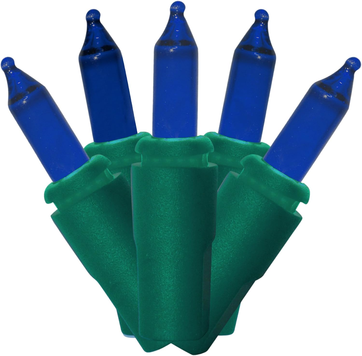 Brite Star 100 Count Mini String to String Lights, Green Wire, Blue