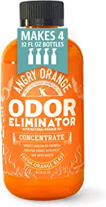 Angry Orange Pet Odor Eliminator for Home – 8oz Dog and Cat Pee Smell Remover for Carpet Grass Tile and Furniture – Citrus Concentrate Makes 128oz of Liquid
