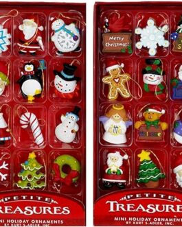 Kurt Adler Petite Treasures 12-Piece Miniature Ornaments Set, 2 Pack