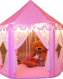 Monobeach Princess Tent Girls Large Playhouse Kids Castle Play Tent with Star Lights Toy for Children Indoor and Outdoor Games, 55” x 53” (DxH)