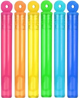 32-Piece 8 Colors Mini Bubble Wands Assortment Party Favors Toys for Kids Child, Christmas Celebration,Thanksgiving New Year, Themed Birthday,Wedding, Bath Time,Summer Outdoor Gifts for Girls Boys