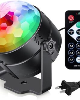 Sound Activated Party Lights with Remote Control Dj Lighting, Disco Ball Strobe Lamp 7 Modes Stage Light for Home Room Dance Parties Birthday Karaoke Halloween Christmas Wedding Show Club Decorations