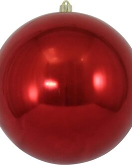 Christmas By Krebs 12″ (300mm) Large Commercial Grade Indoor Outdoor Moisture Resistant Shatterproof Plastic Ball Ornament (Shiny Sonic Red)