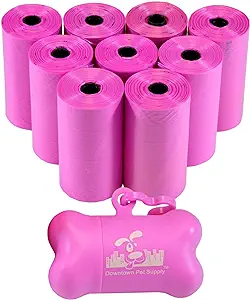 Downtown Pet Supply Dog Poop Bags with Free Poop Bag Holder Pink 180 Ct