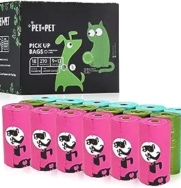PET N PET Lavender Scented/Unscented Poop Bags 270 Counts Rainbow Muliti Color Dog Poop Bags Refill Rolls USDA Certified 38% Biobased Poop Bags Dog Waste Bags