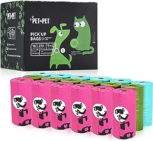 PET N PET Lavender Scented/Unscented Poop Bags 270 Counts Rainbow Muliti Color Dog Poop Bags Refill Rolls USDA Certified 38% Biobased Poop Bags Dog Waste Bags