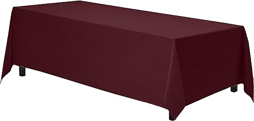 Gee Di Moda Rectangle Tablecloth | 90 x 132 Inch - Burgundy Rectangular Table Cloth for 6 Foot Table in Washable Polyester | Great for Buffet Table, Parties, Holiday Dinner, Wedding & Baby Shower
