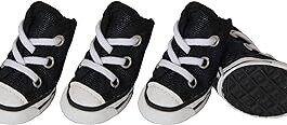 Pet Life Extreme-Skater Canvas Casual Grip Pet Dog Shoes Sneakers – Set Of 4