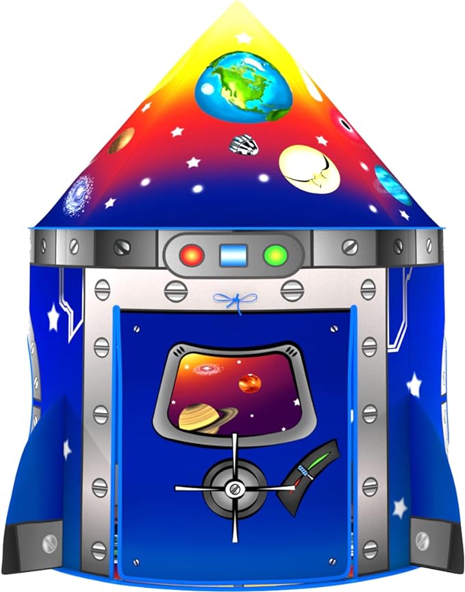 Rocket Ship Play Tent for Kids | Spaceship Toys and Forts for Boys and Girls | Imaginative Indoor and Active Outdoor Play, Games & Gifts