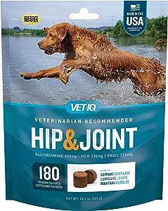 VetIQ Hip & Joint Supplement for Dogs Chicken Flavored Soft Chews 22.2 oz 180 Count