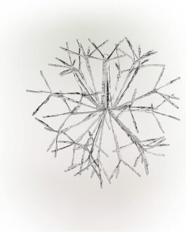 Alpine Corporation Large Christmas White Snowflake Ornament with LED Lights, Indoor Festive Holiday Décor, 16 inch