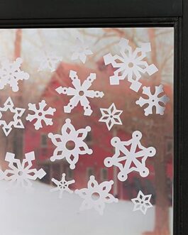 Snowflake Window Clings (138 Pcs. Per Set) 1 1/2″ – 3″. Reusable Vinyl. (2)