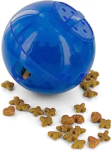PetSafe Slimcat Interactive Feeder Ball for Cats Fill with Food and Treats Blue