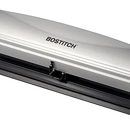 Bostitch Office 3 Hole Punch, 12 Sheet Capacity, All-Metal, Silver