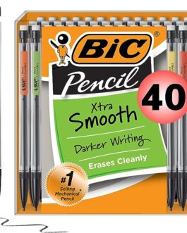 BIC Xtra-Smooth Mechanical Pencil, Medium Point (0.7mm), Perfect For The Classroom & Test Time, 40-Count