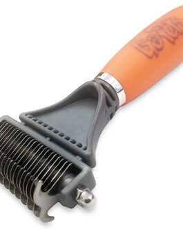 GoPets 2 Sided Professional Grooming Brush and Dematting Undercoat Comb Rake for Deshedding