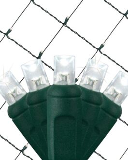 LED Cool White Twinkle Net Lights Outdoor LED Holiday Lights Net, Outdoor Decorative Lights Christmas Net Lights, Set of 100 (4 x 6 ft, 5mm Lights, Pure White Twinkle)