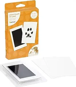 Pearhead Pet Paw Print Clean-Touch Ink Pad and Imprint Cards Cats or Dogs Black