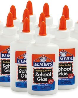 Elmer’s Liquid School Glue, Washable, 4 Ounces Each, 12 Count – Great for Making Slime