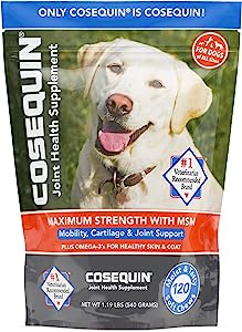Cosequin Soft Chews Joint Health Supplement with MSM and Omega-3s Fish Oil Treatment for Dogs