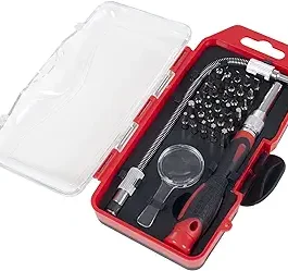 Stalwart 30-Piece Precision Screwdriver Set with Flexible Shaft and 30 Bits