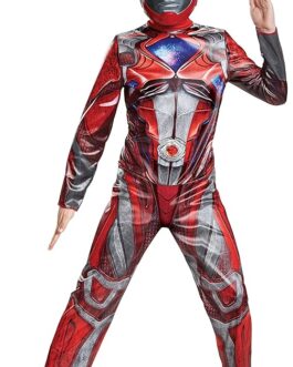 Disguise Red Power Rangers Costume for Kids. Official Licensed Power Ranger Classic Movie Red Ranger Suit with Mask for Boys & Girls