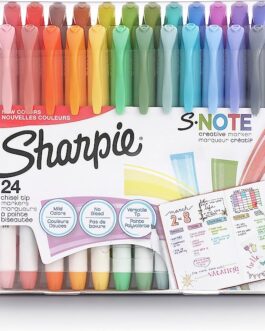 SHARPIE S-Note Creative Markers, Assorted Colors, Chisel Tip, 24 Count