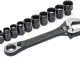 3/8 in. Drive Pass-Thru Adjustable Wrench Set 11-Piece