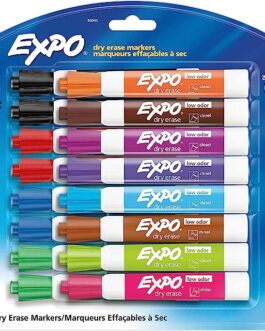EXPO Low Odor Dry Erase Markers, Chisel Tip, Assorted Colors, 16 Pack