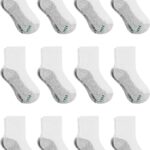 Hanes Boys’ Socks, Double Tough Cushioned Ankle and No Show, 12-Pair Packs