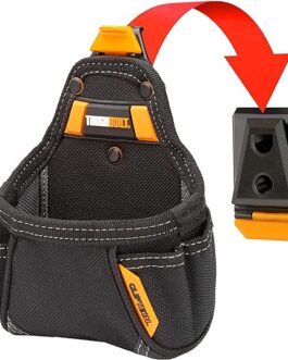 Tape Measure/All Purpose Pouch in Black with ClipTech adaptability and 6-layer No-Snag Hidden-Seam construction
