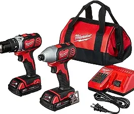 Milwaukee 2691-22 18 V Cordless Compact Drill and Impact Driver Power Tool Sets