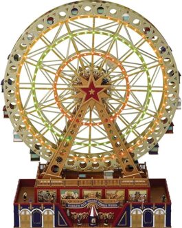 Mr. Christmas World’s Fair Grand Ferris Wheel Musical Animated Indoor Christmas Decoration, 15 Inch, Gold